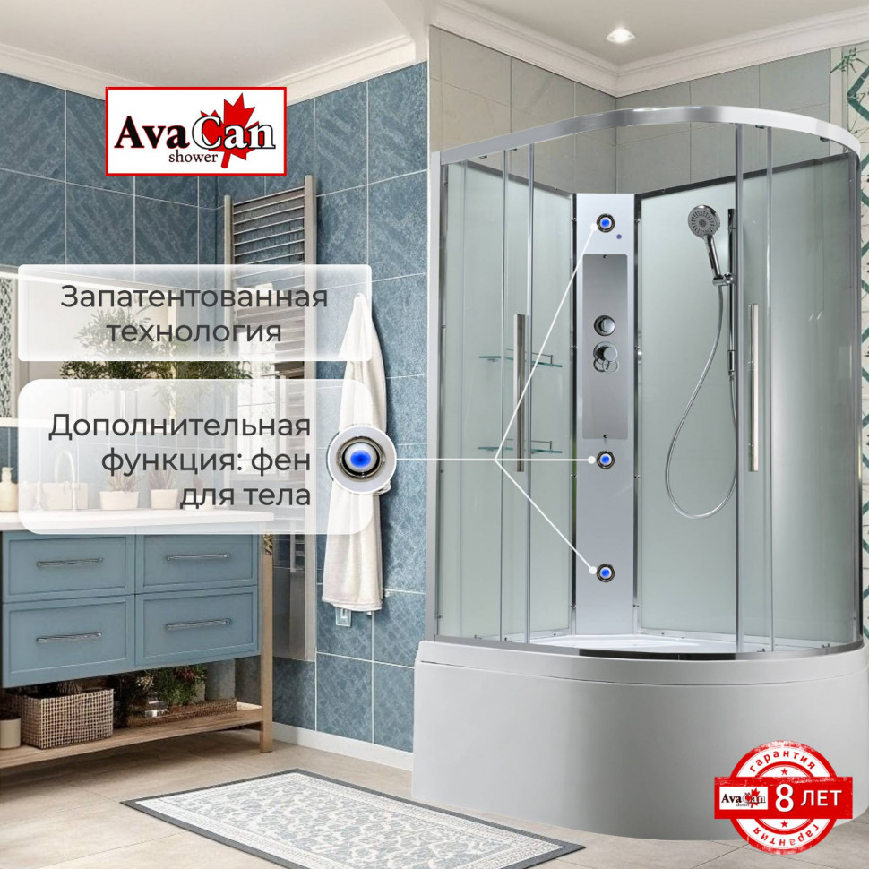 Душевая кабина EM5912LNT без крыши прозрачная