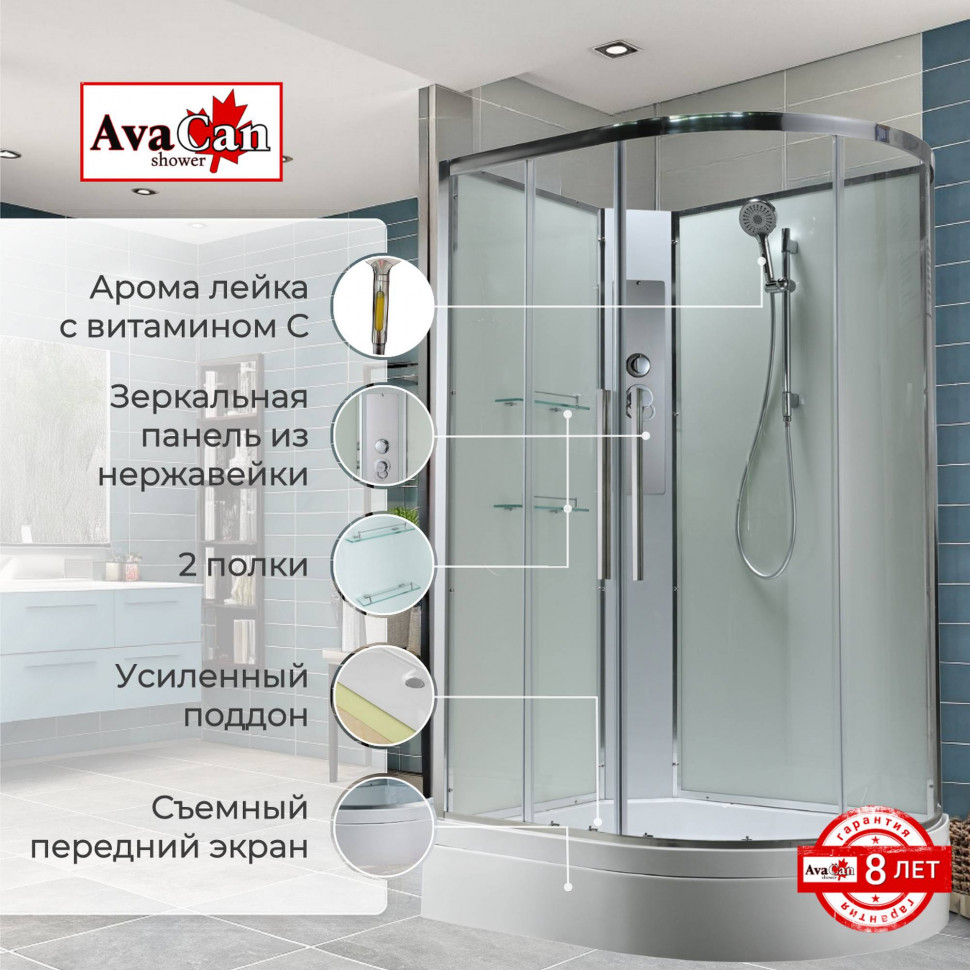 Душевая кабина EM3812LNT без крыши прозрачная