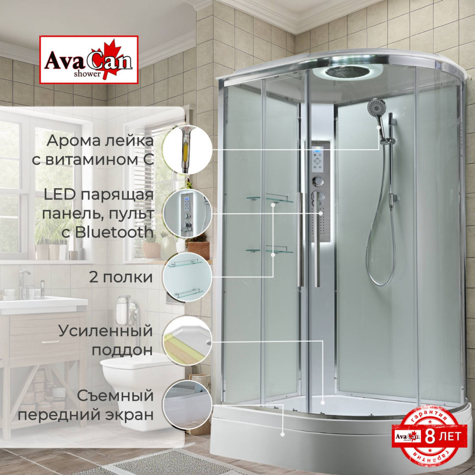 Душевая кабина EM3812LLEDT прозрачная