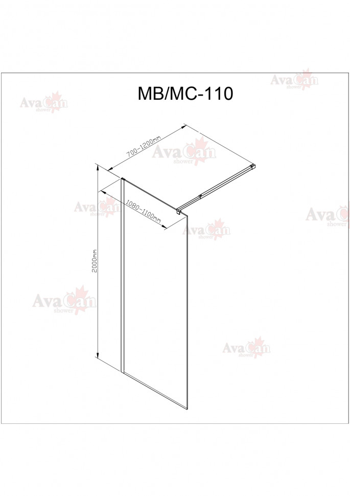 Душевая перегородка AvaCan MB110 MT