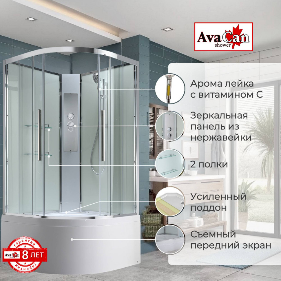Душевая кабина EM5010NT без крыши прозрачная